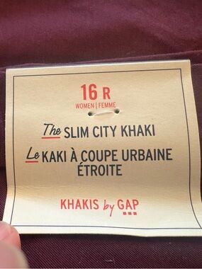 GAP Slim City Khakis in Deep Wine
